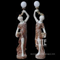 Hot Sale Outdoor lady holding lamp statue